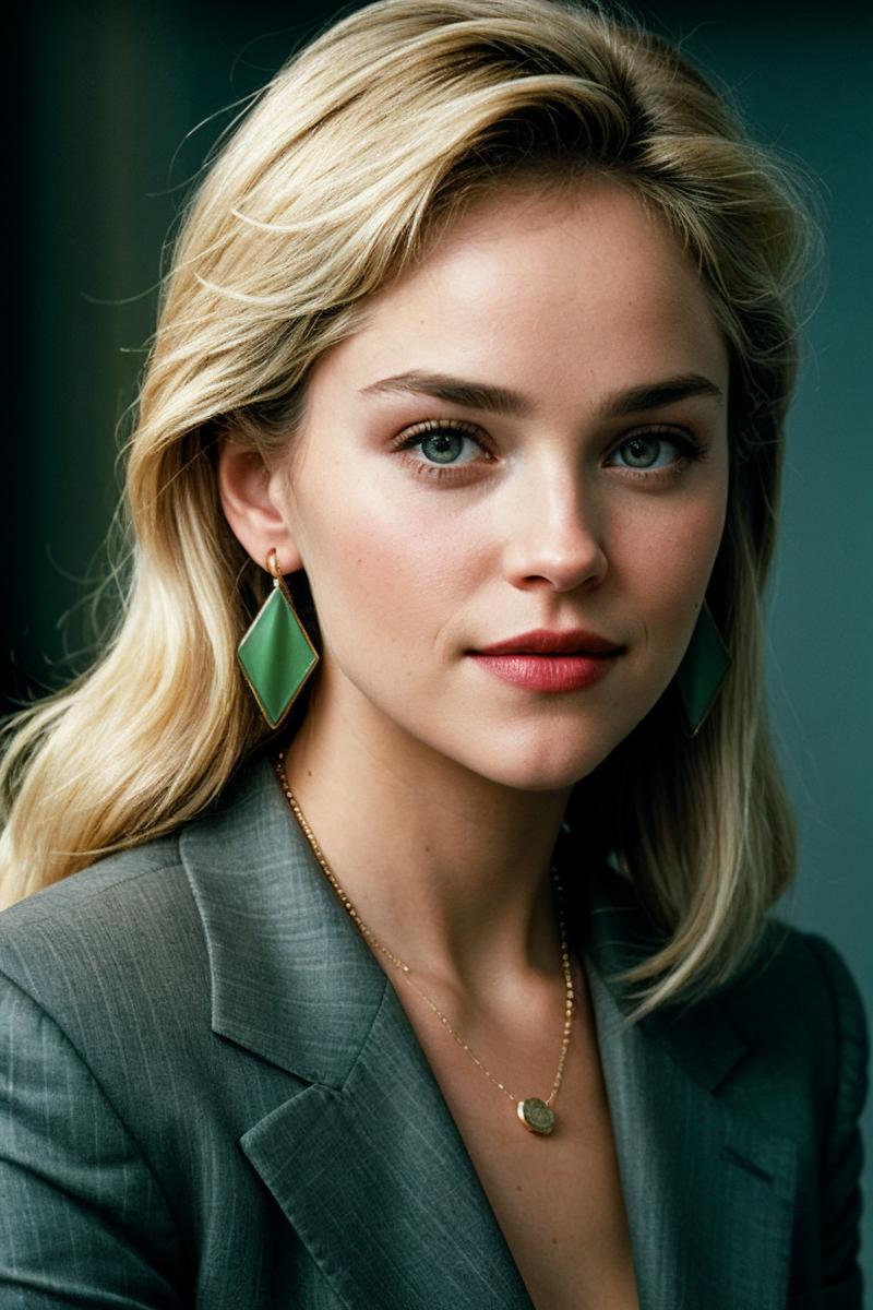 00174-195152072-JernauMix_v3_Chimera-photo of (sh4r0nst-135_0.99), a beautiful woman, closeup portrait, perfect blonde hair, (80s photo), (Hunter Green business suit.png